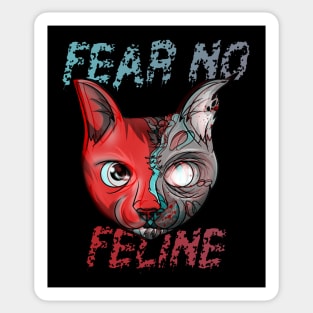 Fear No Feline Glitch Cat Zombie Sticker